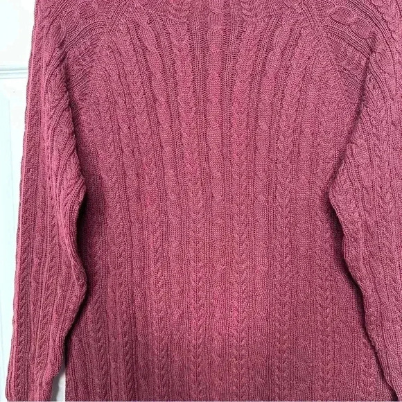 Bleu Gray Cable Knit Sweater Burgundy Size Medium - Picture 4 of 16